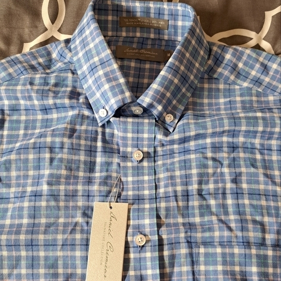 DANIEL Cremieux Blue Button down Medium MEN'S SHIRT NWT - Picture 5 of 8